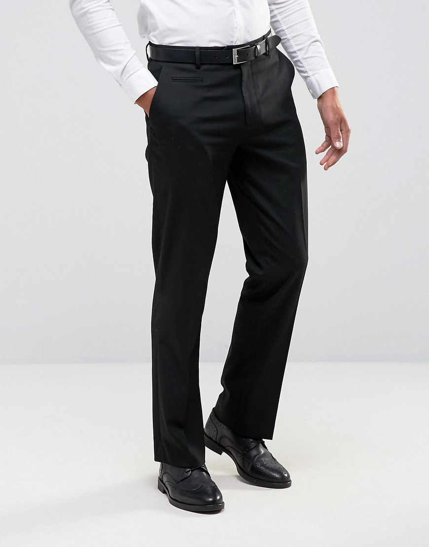 ASOS DESIGN straight trousers in black