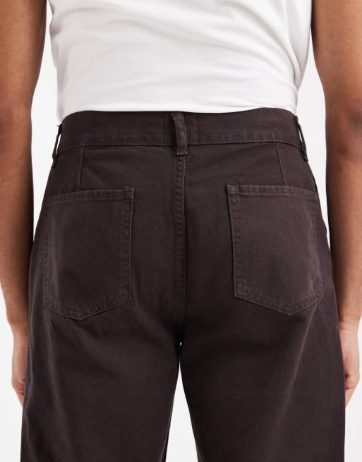 ASOS DESIGN straight trousers in brown, 4 of 5