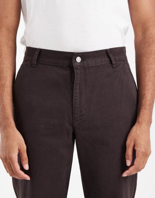 ASOS DESIGN straight trousers in brown, 5 of 5