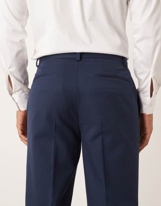 ASOS DESIGN straight tuxedo pants in navy twill, 5 of 5