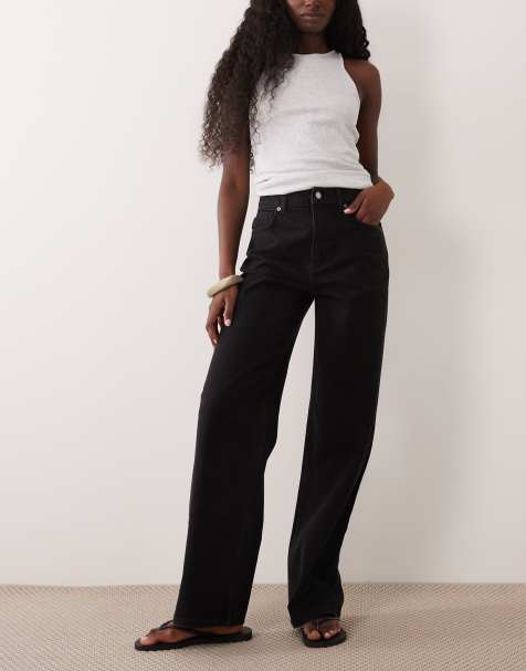 ASOS DESIGN Straight-Wide-Leg-Jeans in Schwarz - view 1