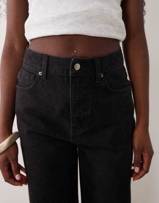 ASOS DESIGN Straight-Wide-Leg-Jeans in Schwarz, 4 von 5