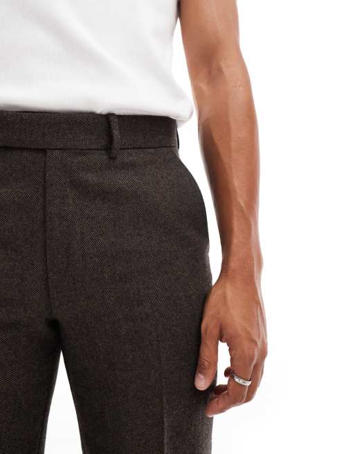 スーツ WOOL BACKSATIN STRAIGHT SLACKS WOOL STRAIGHT-LEG TROUSERS - BLACK | COS