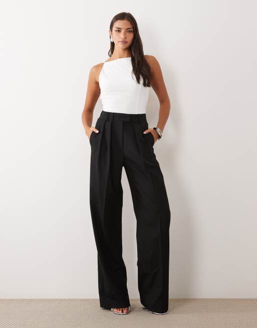 ASOS DESIGN stram bodystocking med firkantet hals i hvid, 3 af 4