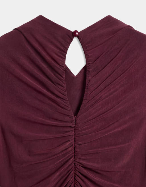 ASOS DESIGN stram maxi-kjole med rynket front og vid nederdel i fig, 8 af 8