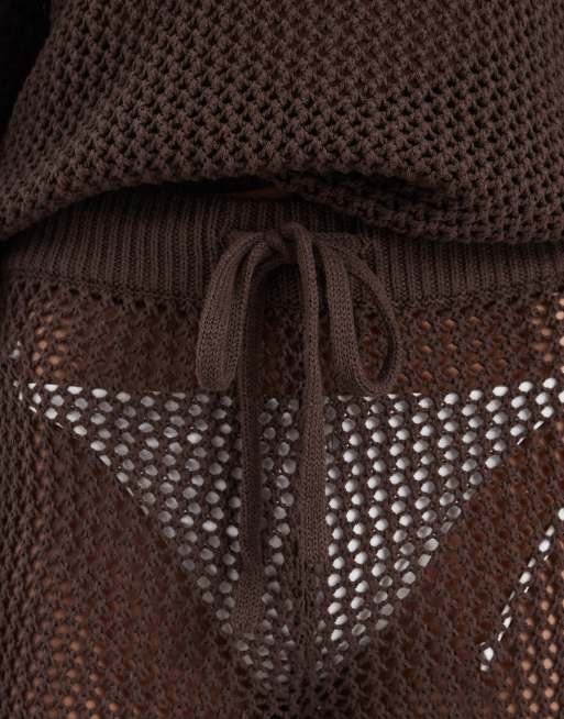 ASOS DESIGN – Strand-Strickhose in Schokobraun, Kombiteil, 5 von 5