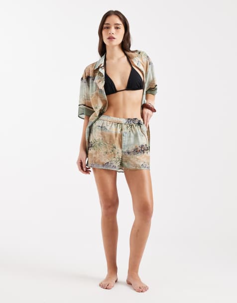 ASOS DESIGN - Strandskjorte med abstrakt print - Del af sæt - view 1