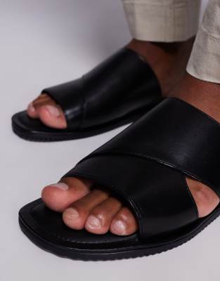 Asos Design Strap Sandals In Black