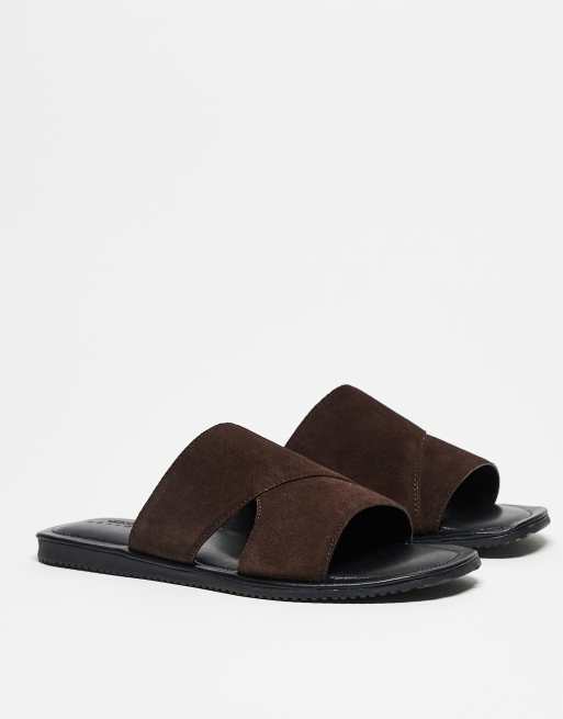 ASOS DESIGN strap sandals in brown suede, 3 of 4