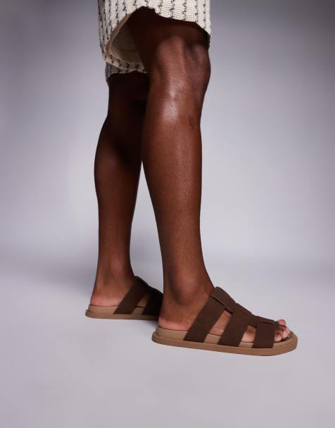 ASOS DESIGN strap sandals in brown - view 1