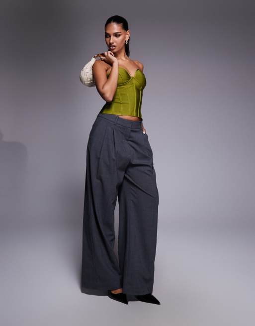 ASOS DESIGN - Strapless bandage-korsettop met gevormde cups in groen, 2 van 4