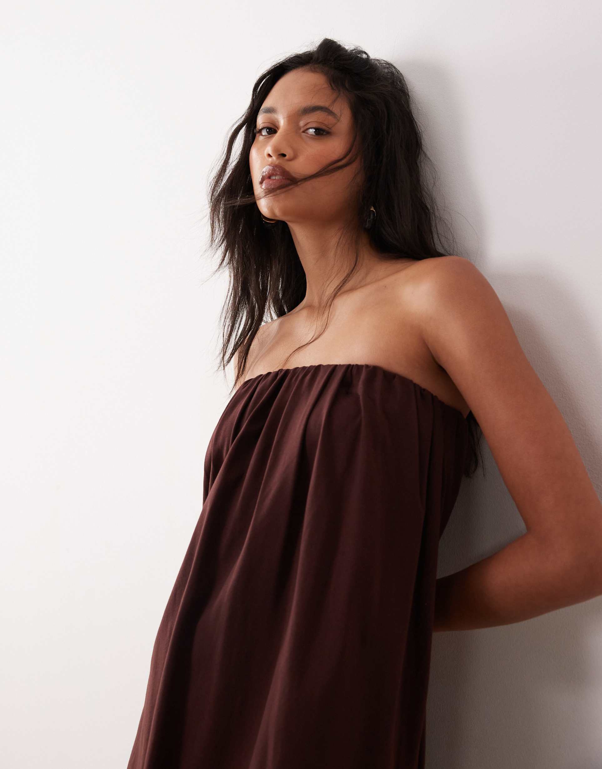 asos design strapless bubble midaxi dress