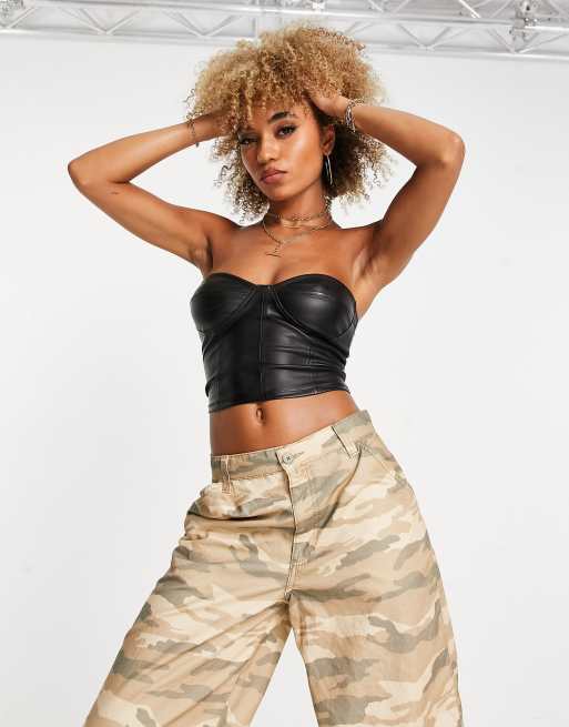 Leather corset top on sale asos