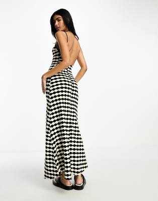 Black and 2025 white strappy dress