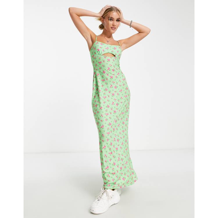 Asos green hot sale ditsy dress