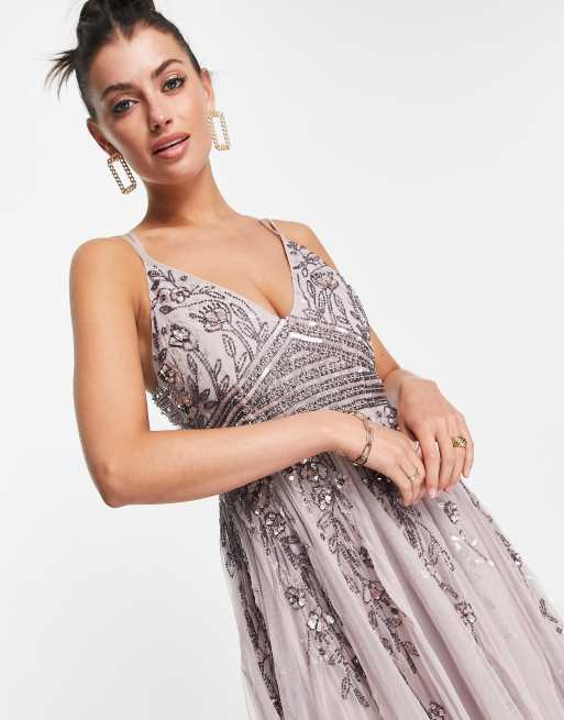 Asos design delicate embellished strappy maxi dress best sale