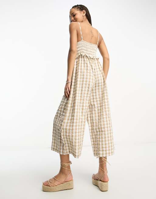 Asos store gingham jumpsuit