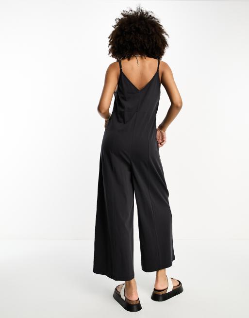 Charcoal Grey Jumpsuit - Sleeveless Jumpsuit - Culotte Jumpsuit