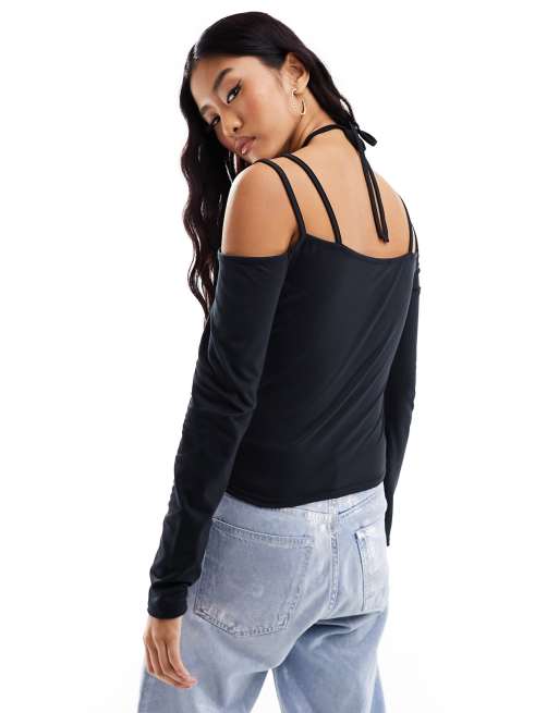 Strappy best sale shoulder top