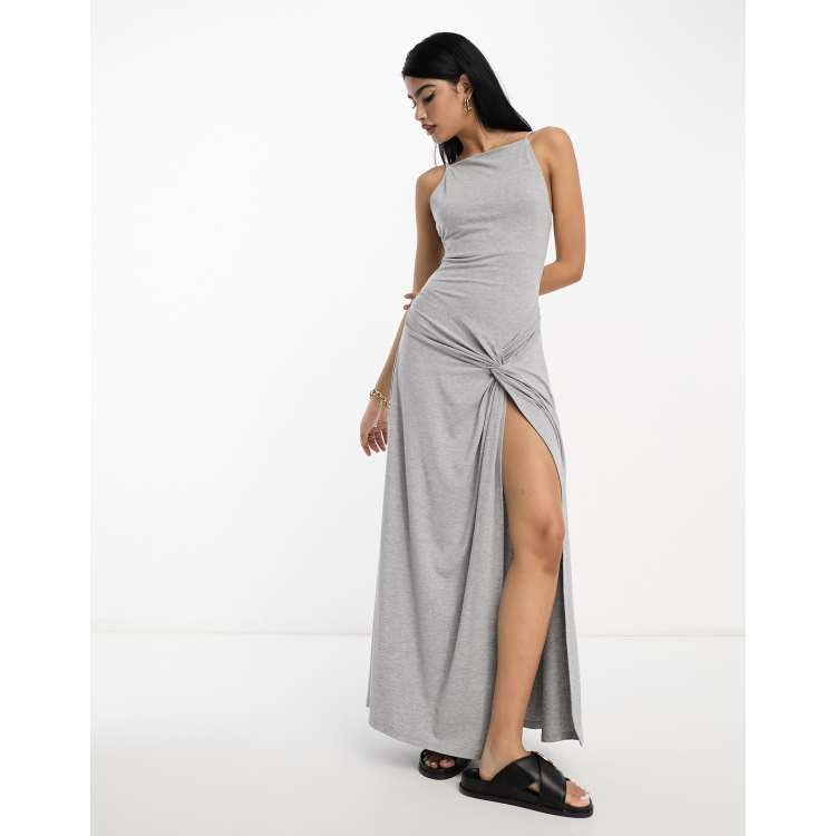 Shape Grey Marl Jersey Strappy Maxi Dress