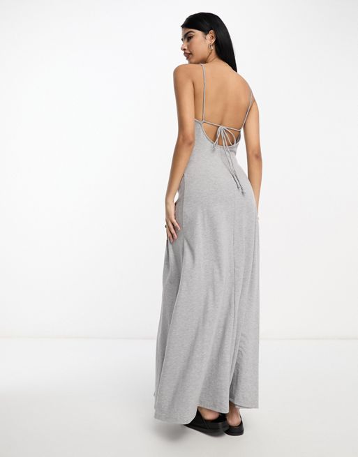 Shape Grey Marl Jersey Strappy Maxi Dress