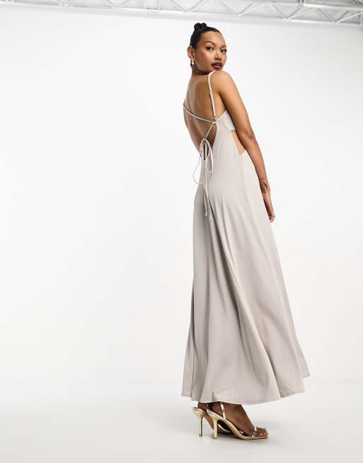 Maternity Stone Slinky One Shoulder Maxi Dress