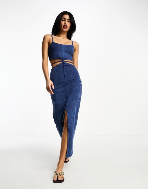 Asos denim best sale midi dress