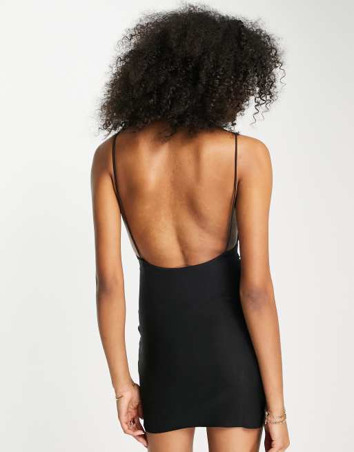 Asos black shop strappy dress