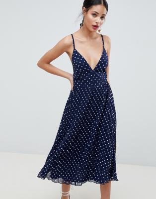 polka dot strappy dress