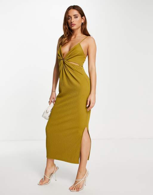 Khaki strappy clearance dress