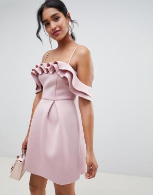 Asos pink scuba store dress