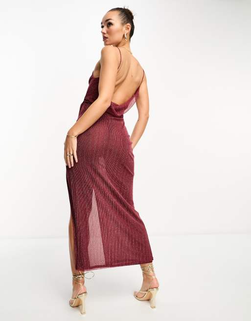 Asos berry outlet dress