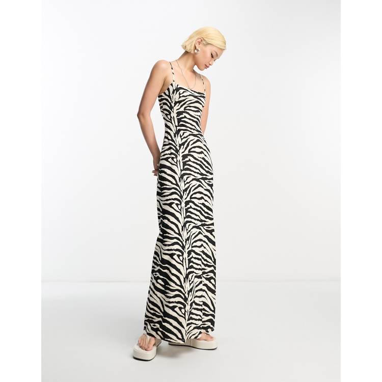 Asos zebra print dress sale