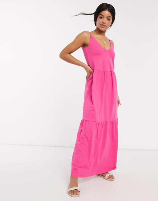 Pink tiered sale maxi dress