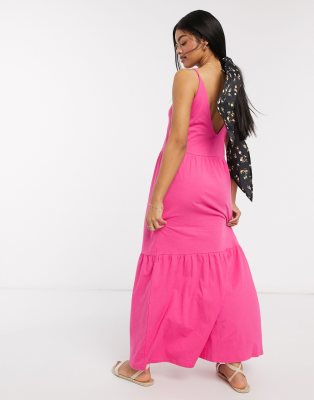 hot pink tiered dress