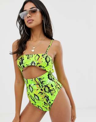 neon snakeskin bikini