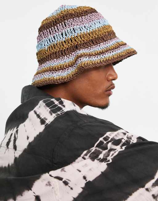 Straw bucket store hat mens