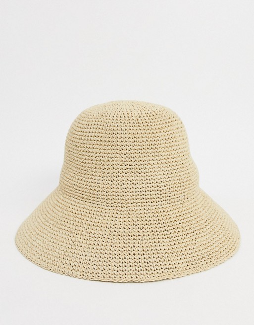 ASOS DESIGN straw bucket hat