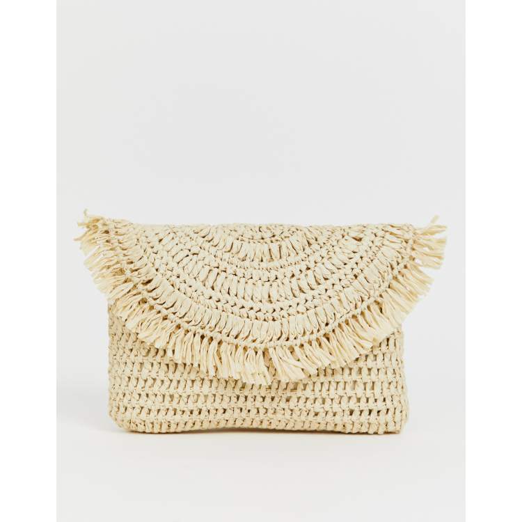 Small straw best sale clutch bag