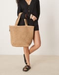 [ASOS DESIGN] ASOS DESIGN straw crochet tote bag-Neutral No Size Natural