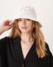 ASOS DESIGN straw packable floral crochet bucket hat in