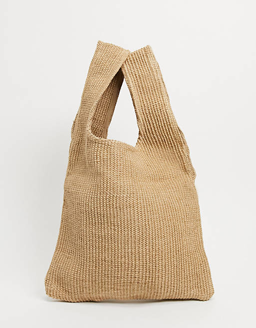 ASOS DESIGN straw tote bag in natural