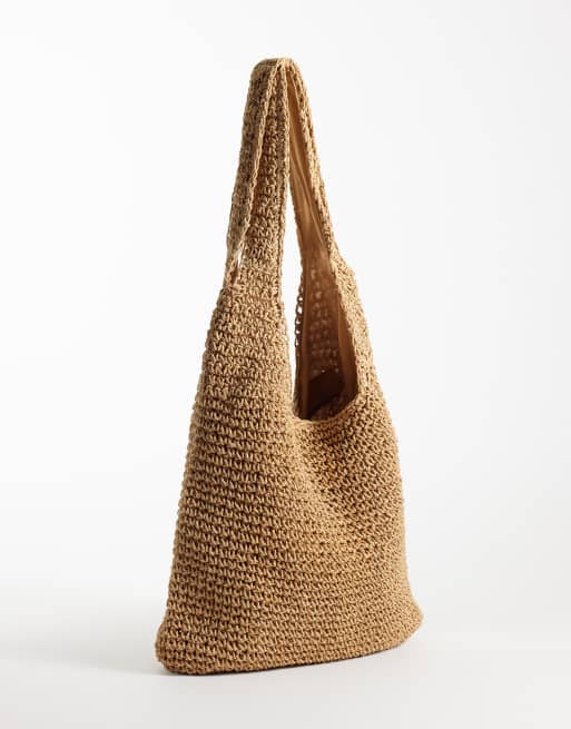 ASOS DESIGN straw tote bag in neutral, 4 of 4