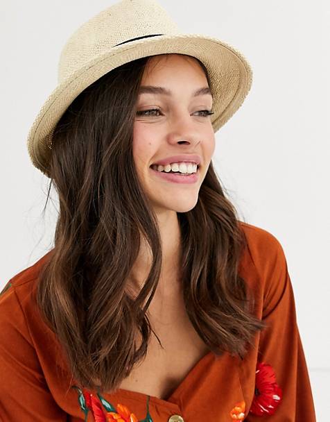 ASOS DESIGN straw trilby hat with size adjuster in brown