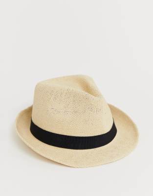 asos straw trilby hat