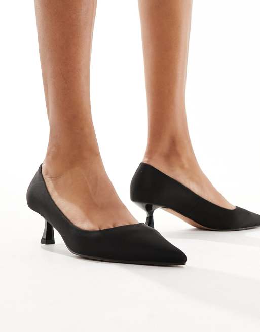 ASOS DESIGN Street kitten heeled shoes in black