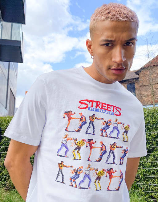 ASOS DESIGN Streets of Rage relaxed t shirt in white