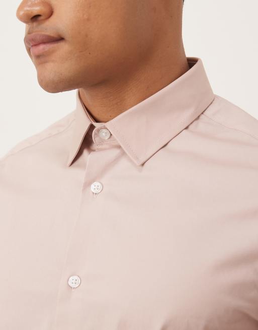 ASOS DESIGN – Stretch-Bürohemd in Hellrosa mit engem Schnitt, 5 von 5
