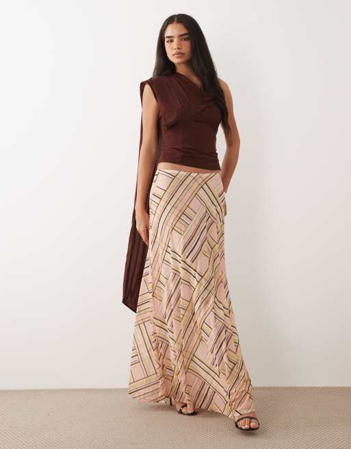 ASOS DESIGN stretch chiffon scarf top in chocolate, 3 of 4