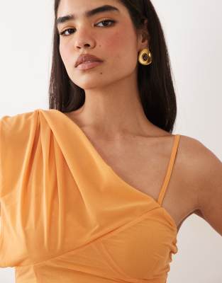 ASOS DESIGN stretch chiffon scarf top in orange orange 7290₽